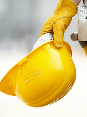 Yellow safety helmet